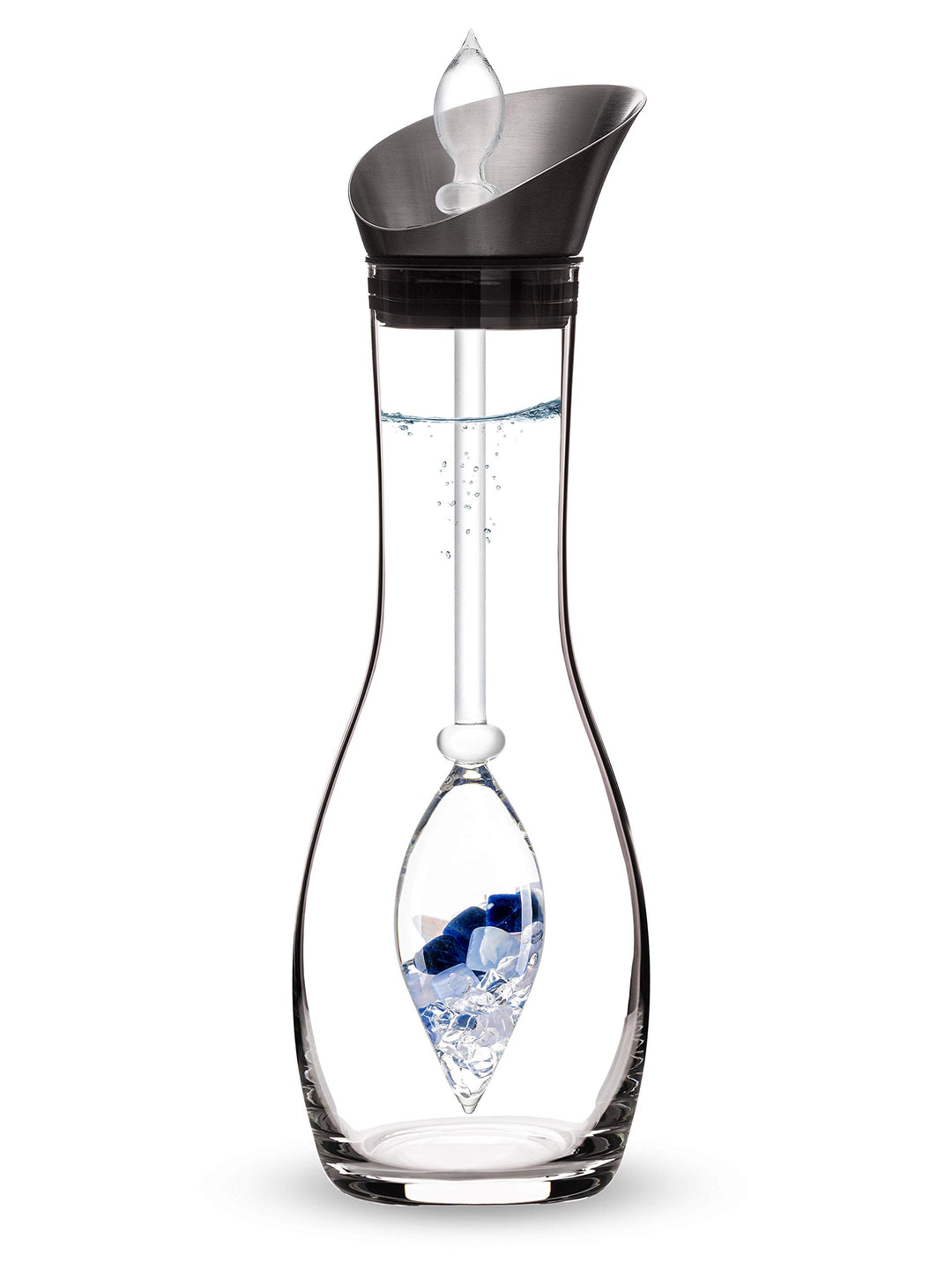 VitaJuwel Balance Edelsteinwasserset für Zuhause (Karaffe Era & Phiole) mit Sodalith, Chalcedon & Be