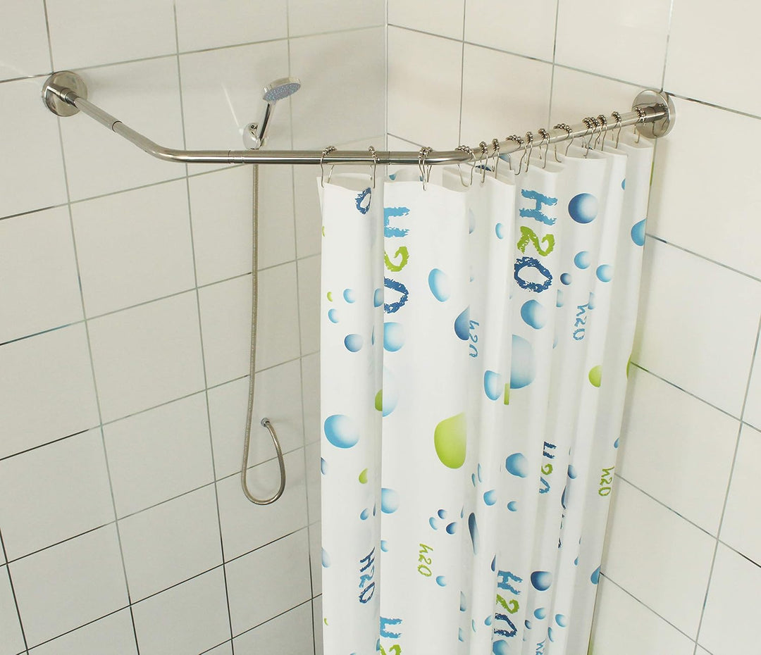 Sikaiqi Dehnbare 304 Edelstahl Diamant Form Badezimmer Badewanne Ecke Duschvorhangstange (Diamantfor