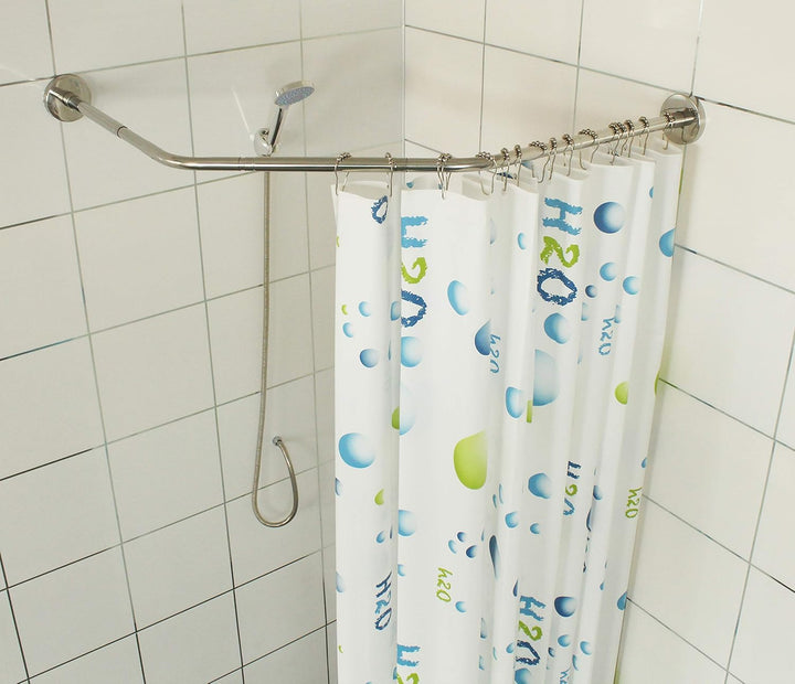Sikaiqi Dehnbare 304 Edelstahl Diamant Form Badezimmer Badewanne Ecke Duschvorhangstange (Diamantfor