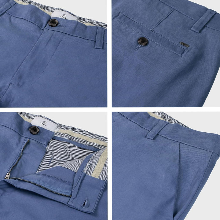 Xact Herren Leinen 23cm Tailored Chino Shorts, Regular Fit 38W Blue Horizon, 38W Blue Horizon