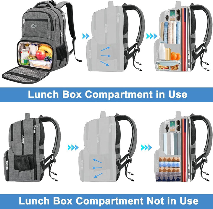MATEIN Laptop Rucksack mit Kühlfach, Lunch Rucksack Reiserucksack Herren mit USB Ladeanschluss, Anti