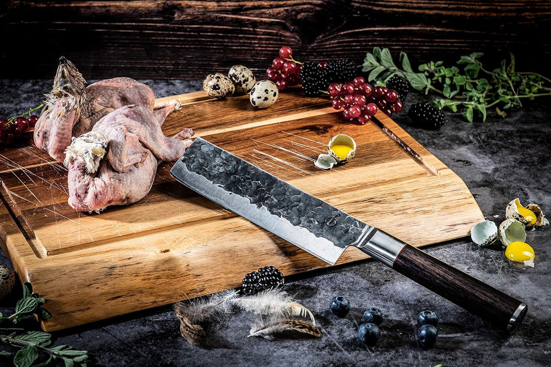 Forged Sebra Hackmesser 17cm, handgefertigt, in Holzkiste