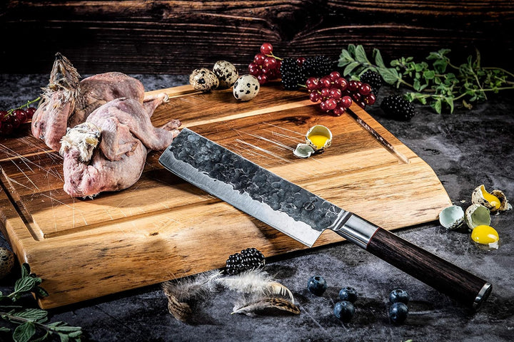 Forged Sebra Hackmesser 17cm, handgefertigt, in Holzkiste