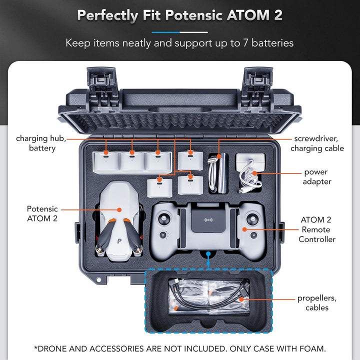 Lykus Titan AM100 Wasserdicht Tasche/Koffer/Case für Potensic Atom 2/Atom 3-Axis/Atom SE/Atom LT Fly
