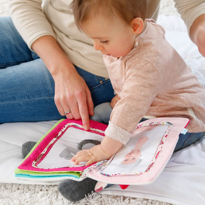Fehn Baby Fotoalbum Rehkitz – Erinnerungsbuch Fotobuch zum Selbstgestalten und Fühlen aus Stoff – Ba