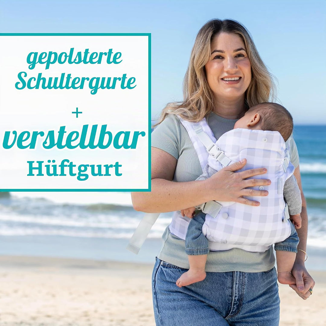 Infantino Babytrage Flip Advanced 4-in-1, Ergonomische und Umwandelbare Babytrage, Trage für Front u