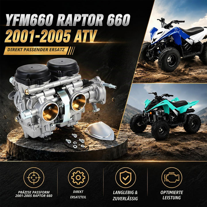 Motorrad YFM660 Vergaser,Doppelvergaser Doppel Zylinder,Vergaseranlagen ATV,Roller Vergaser für Rapt
