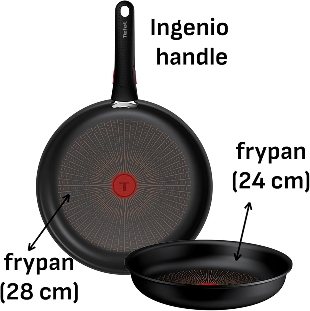 Tefal Ingenio Explore On 3-tlg. Pfannen-Set, Fusion Core Antihaftversiegelung, stapelbar, platzspare