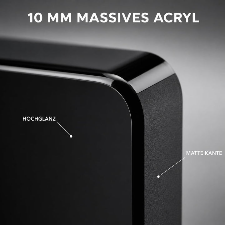 Acrylglas Monitorständer - Exklusive Bildschirmerhöhung aus deutscher Handarbeit - 10mm Monitor Stan