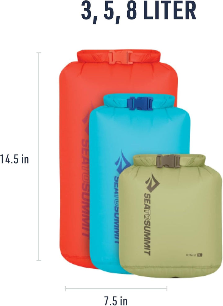 Sea to Summit - Ultra-SIL Dry Bag Set (3L, 5L, 8L) - wasserdichte Tasche & Aufbewahrung - Rollversch