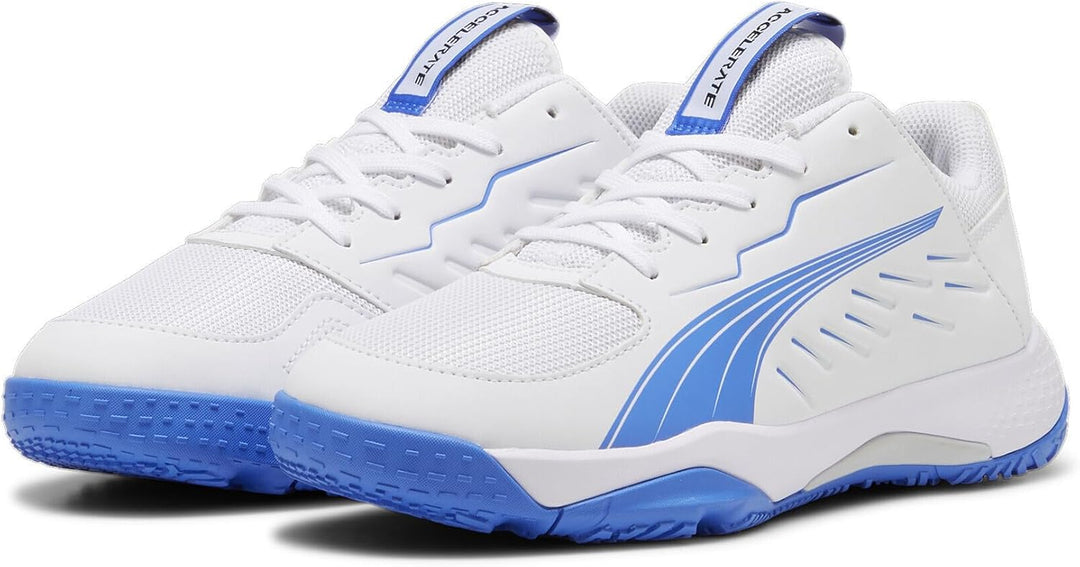 PUMA Unisex Kinder Accelerate Jr Handballschuh 33 EU Puma White Bluemazing, 33 EU Puma White Bluemaz