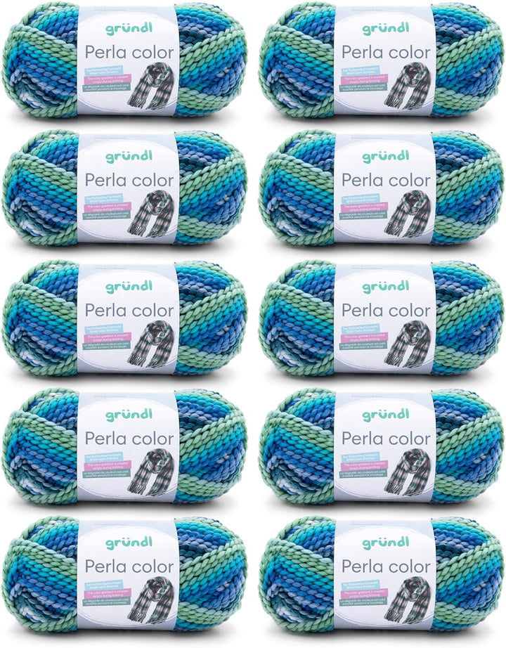 Gründl Wolle Perla color (wollähnliches Handstrickgarn aus 100% Polyester, 100 g / 90 m, Nadelstärke