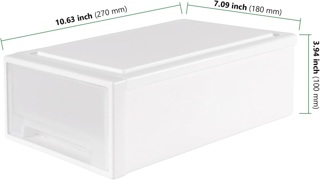 3 Stück 27 x 18 x 10cm Weiss Schubladenbox Kunststoff, Stapelbare Schubladenboxen, Schreibtisch Orga