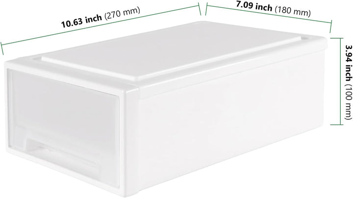 3 Stück 27 x 18 x 10cm Weiss Schubladenbox Kunststoff, Stapelbare Schubladenboxen, Schreibtisch Orga