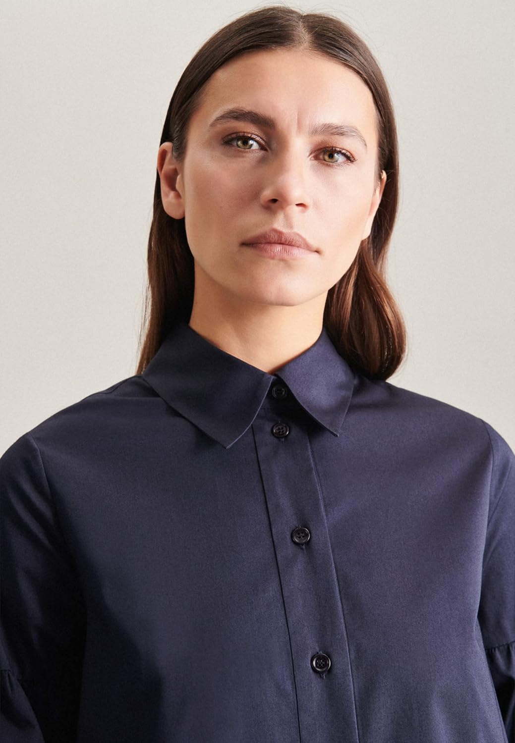 Seidensticker Damen Kleid - Fashion - Regular Fit - tailliert - Stretch – Langarm 38 Dunkelblau, 38