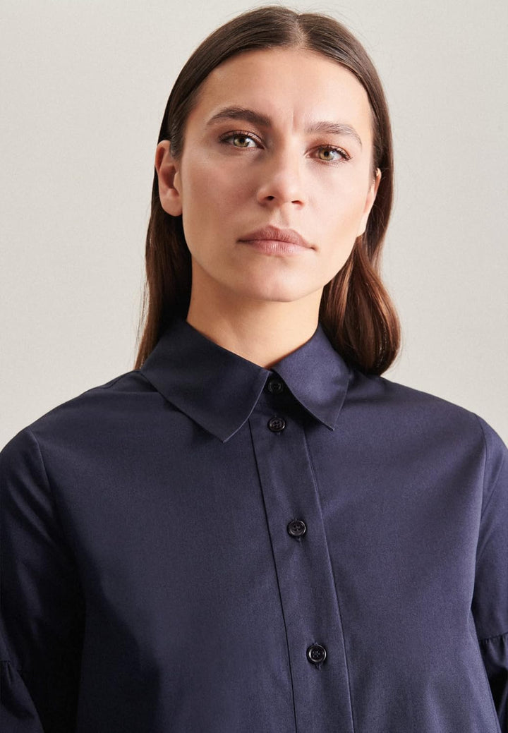 Seidensticker Damen Kleid - Fashion - Regular Fit - tailliert - Stretch – Langarm 38 Dunkelblau, 38