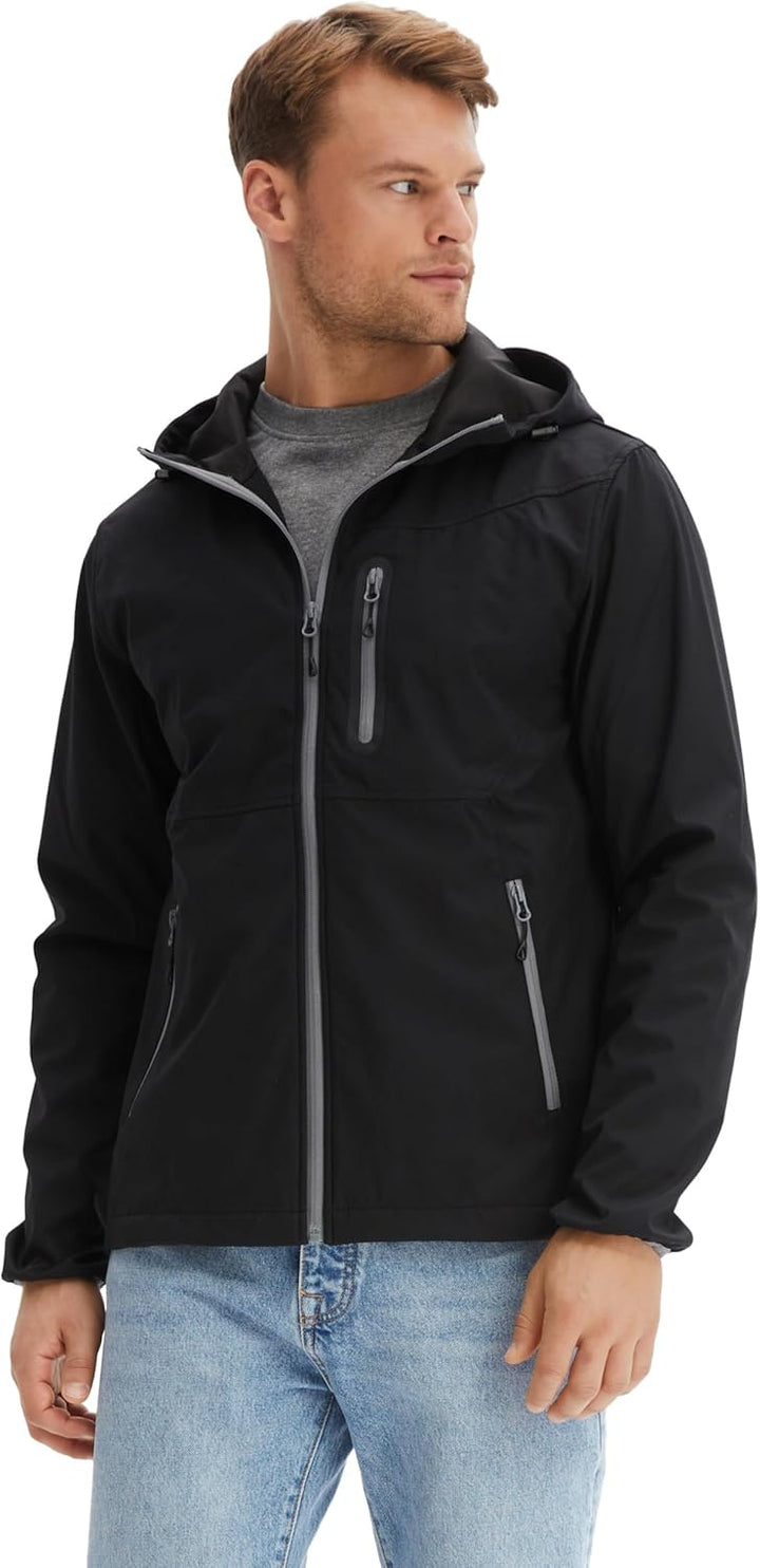 Morgenstern Softshelljacke Regenjacke Herren Wasserabweisend Atmungsaktiv, M Schwarz