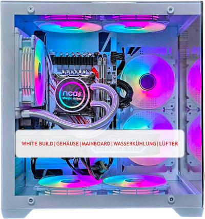 Gaming PC Phantom White | GeForce RTX 4060 | Intel XEON 10 Kerner | RGB Lüfter mit Fernbedienung | W