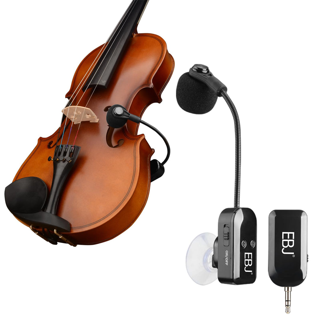 EBJ 2,4 G Instrumenten-Mikrofonempfänger mit abnehmbarem Saugnapf für Gitarre, Violine, Cello, Akkor