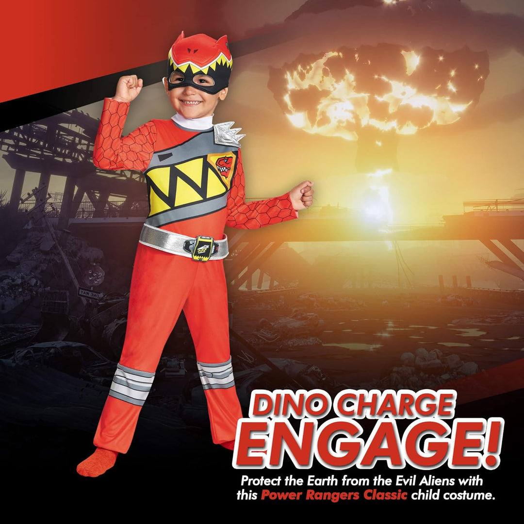 Disguise Red Ranger Dino Charge Toddler Classic Costume, Large (4-6) by Disguise