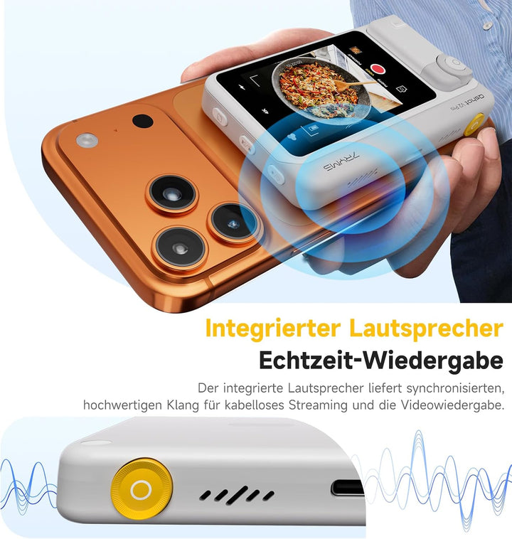 7RYMS Qshot V2 Kabelgebundener Selfie-Monitor für iPhone 17/16 & Android, Magnetischer Smartphone Mo