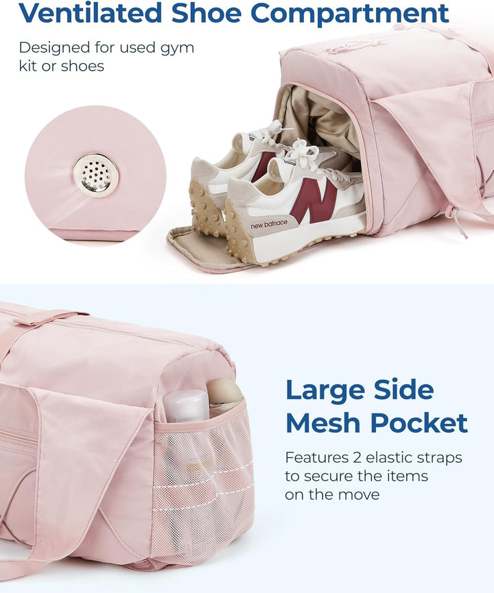 BAGSMART Sporttasche für Damen, leichte Reisetasche mit Schuhfach, Weekender mit Nassfach, Workout-Y