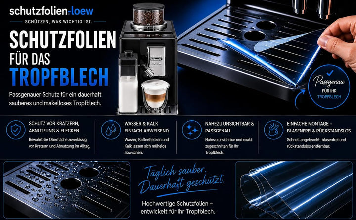 5 x Schutzfolie passend für DeLonghi Rivelia EXAM 440.55-440.35 - 441.55 - alle Modelle - Abtropfble