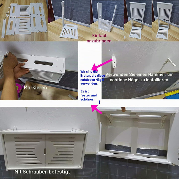 MNBVH Wand Router Aufbewahrungsbox Weiss WLAN Box Router Regal TV Kabel Verstecken Box Router Kabel