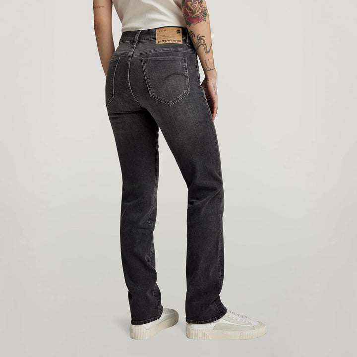 G-STAR RAW Damen Strace Straight Jeans 28W / 30L Schwarz (Worn in Black Moon D23951-d431-g108), 28W
