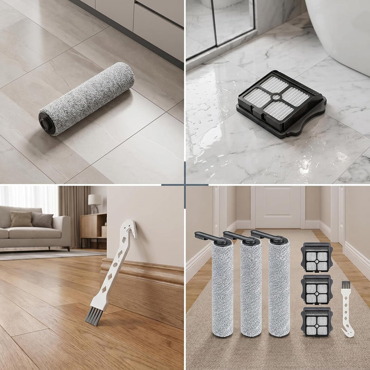 7 Stück für Tineco S5/S5 Pro/S5 Pro 2/S5 Extreme | 3 Bürstenrollen, 3 Filter und 1 Reinigungsbürste