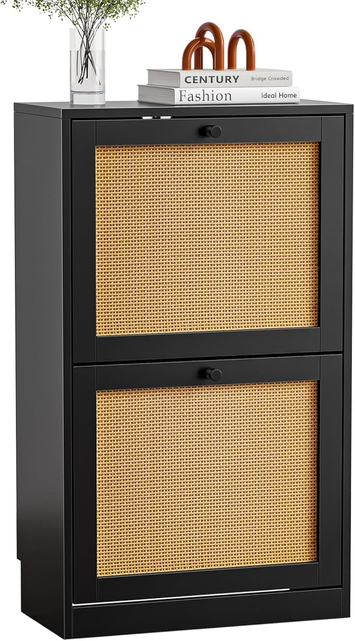 Schuhschrank mit 2 Flip-Schubladen, platzsparender Schuhkipper, Schuhregal, Schuhaufbewahrung, für 8