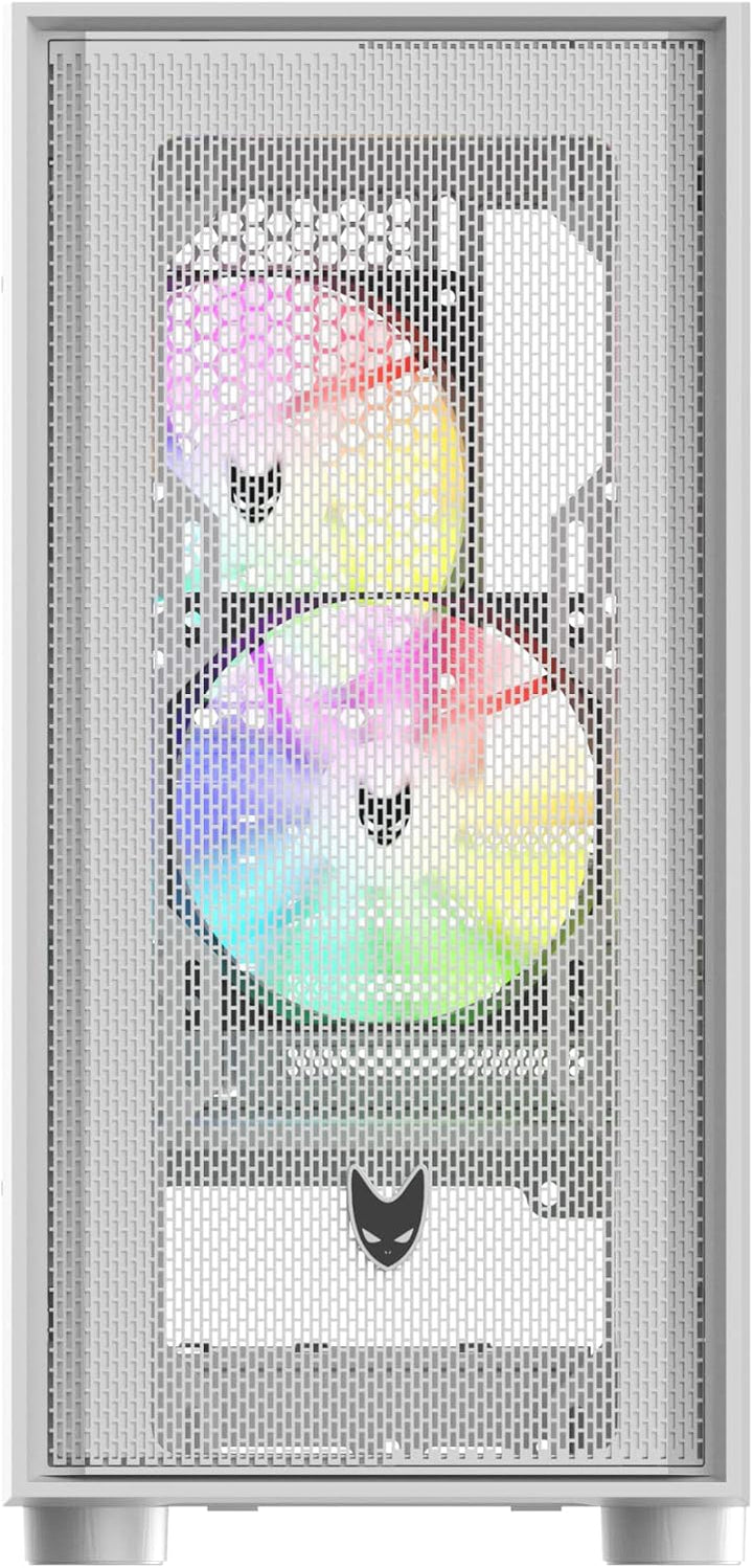 Oversteel - Aeris Gaming PC Gehäuse kompatibel mit Micro ATX und ITX Boards, 2 120mm RGB Lüfter, Mes