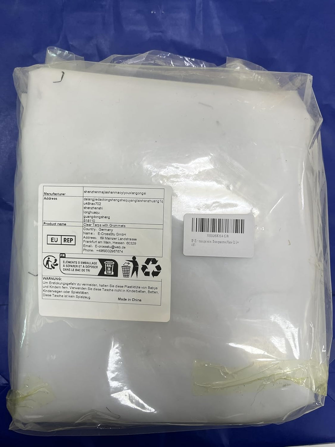 Plane Transparent mit Ösen,2.5X4m Plane Wasserdicht,Plane Durchsichtig für Aussenbereich,PVC Terrass