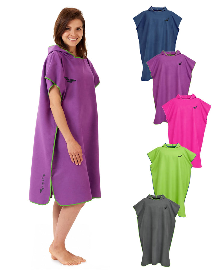 Fit-Flip Surfponcho, Umziehhilfe Damen &amp; Herren – kompakt und sehr leicht – Badeponcho, Umziehhilfe,