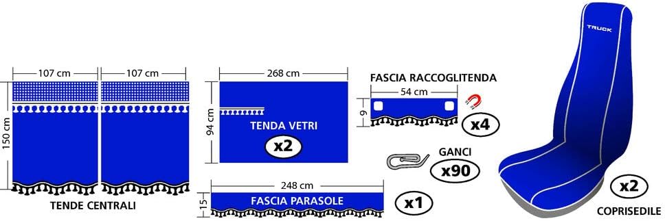 Lampa 98642 Innen-Set, blau, blau