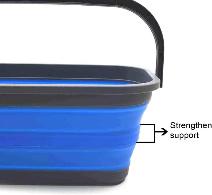 SAMMART 11.6L Set of 2 Collapsible Bucket (Blau, 2) Blau 2, Blau 2