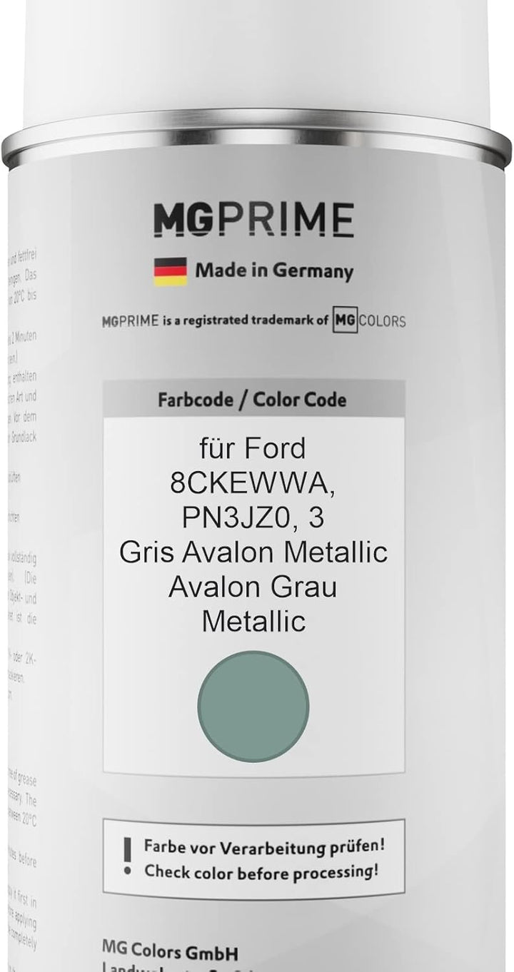 MG PRIME Autolack Sprühdosen Set für Ford 8CKEWWA / PN3JZ0 / 3 Gris Avalon Metallic/Avalon Grau Meta