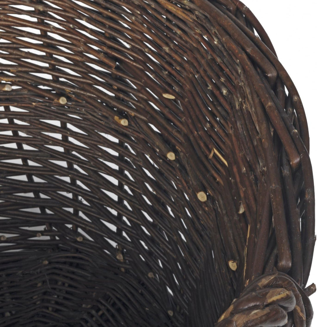 WEIDENPROFI Weidenkorb, Erntekorb aus dunkler Weide, rund mit Henkel, ca. Ø 55 cm x 38 cm hoch