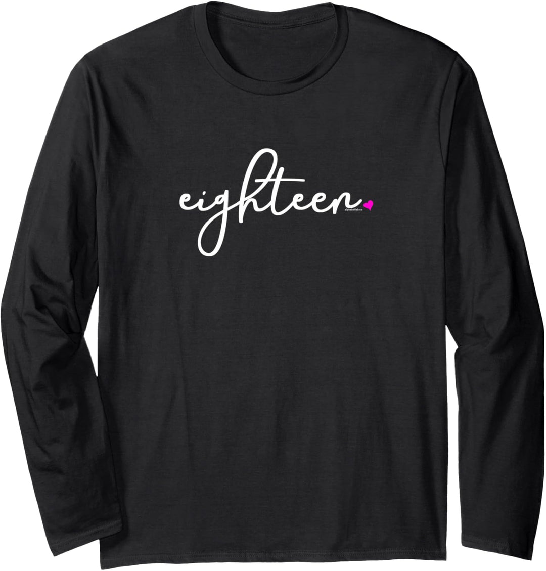18th Birthday for Girls Eighteen Party Teen Pink Age 18 Year Langarmshirt