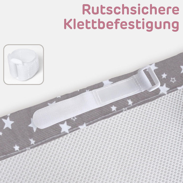 babybay Nestchen 3D Mesh-Piqué passend für Modell Boxspring XXL, taupe Sterne weiss Taupe Sterne Wei