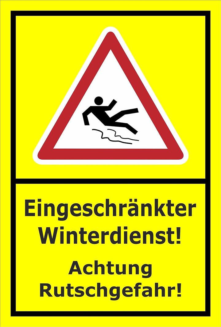 Melis Folienwerkstatt Schild Eingeschränkter Winterdienst - 60x40cm - Bohrlöcher - 3mm Aluverbund –