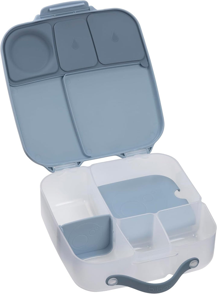 b.box Brotdose | Grosse Bento-Box mit 4 Fächern (2 auslaufsicher), herausnehmbarer Trenner, Gel-Kühl