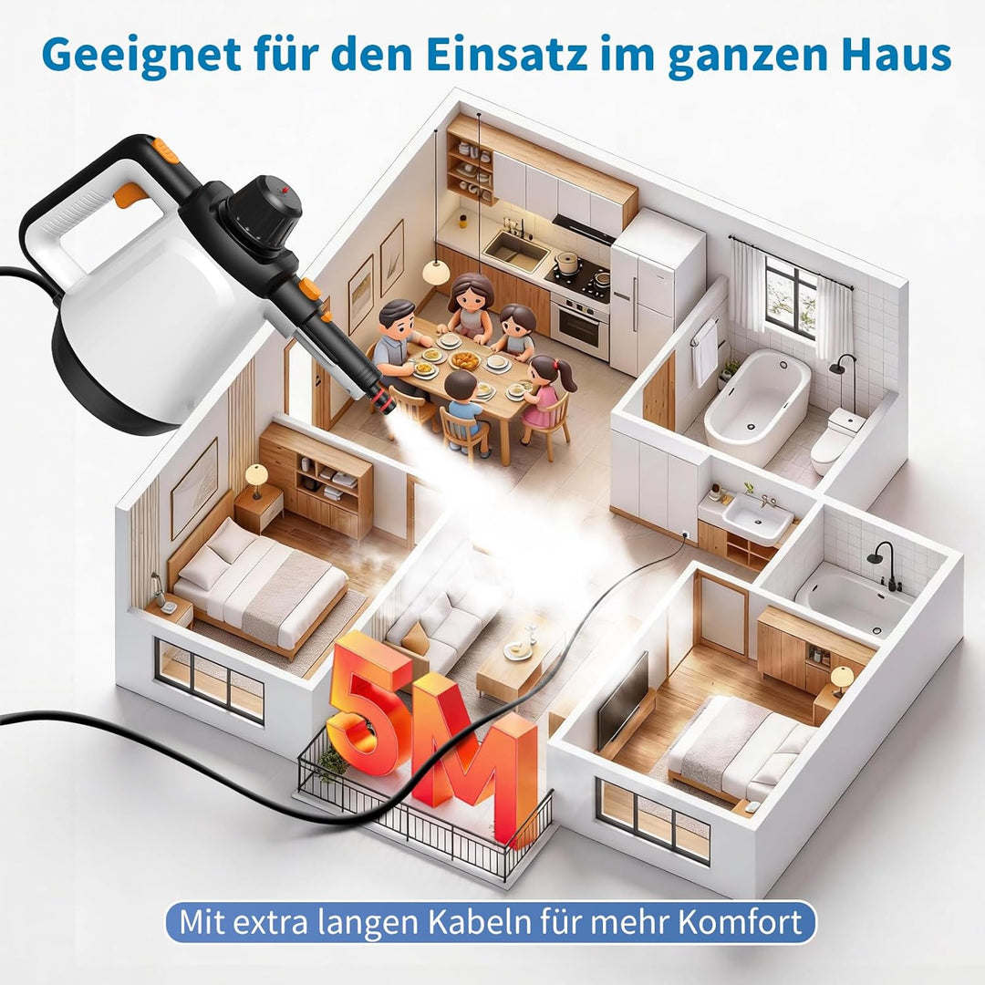 Dampfreiniger Handgerät, 110℃ Steam Cleaner zur effizienten Reinigung, vielseitiger Dampfreiniger fü