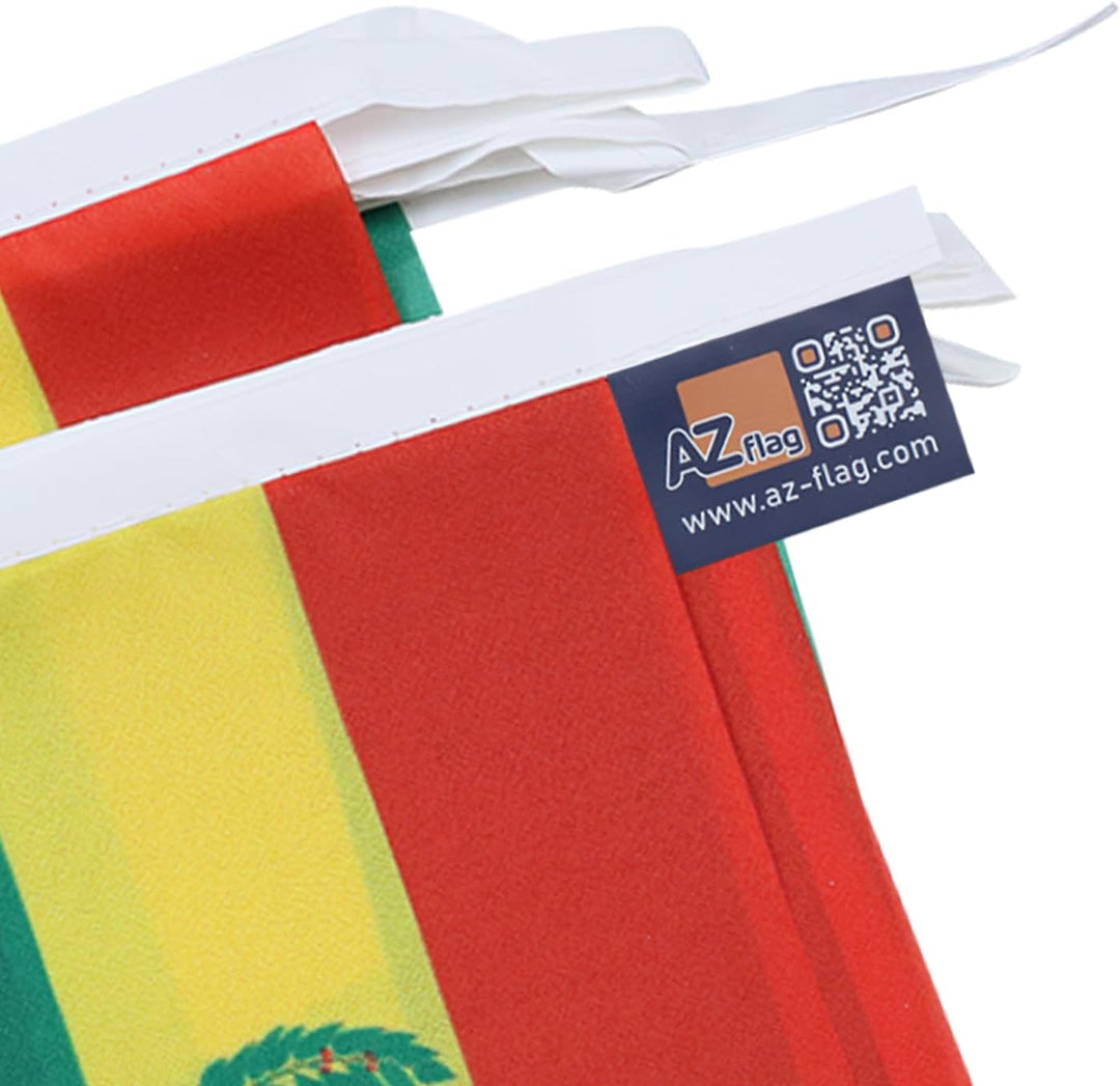 AZ FLAG FAHNENKETTE BOLIVIEN 12 Meter mit 20 flaggen 45x30cm- BOLIVIANISCHE Girlande Flaggenkette 30