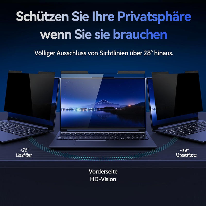 Magnetischer Laptop Sichtschutz für 13.3 Zoll Seitenverhältnis 16:9 Computer Bildschirm, 13" Abnehmb