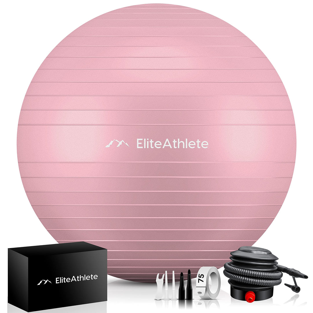 EliteAthlete Gymnastikball Sitzball Büro ergonomisch mit Anti Burst System - Fitness Pilates Schwang