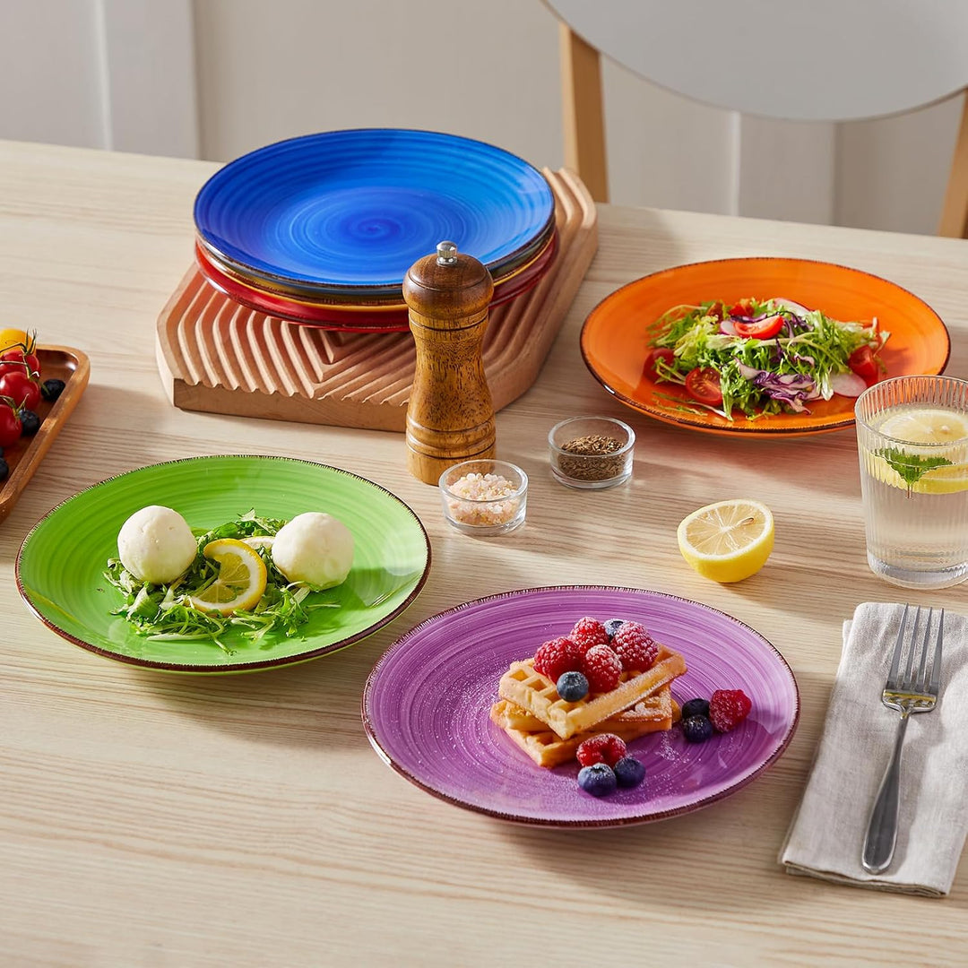 vancasso BONITA Speiseteller Steingut, Essteller set 6 Personen, Ø 21,5 cm Teller Set, Geschirr für