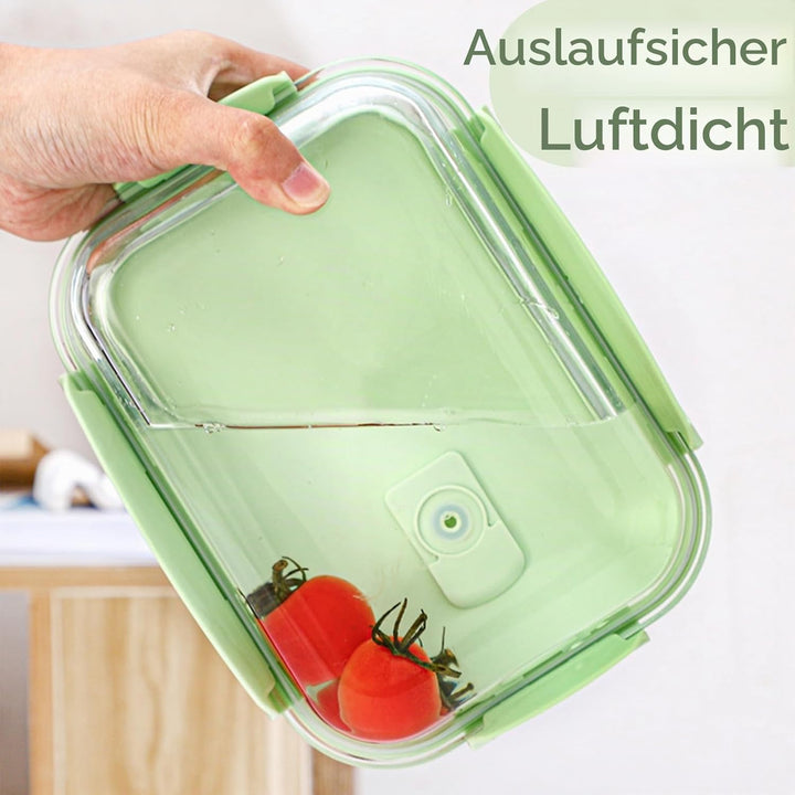 MerryNine Frischhaltedosen mit Deckel, 10 Stück Glas Meal Prep Container Auslaufsicher Luftdicht Gla