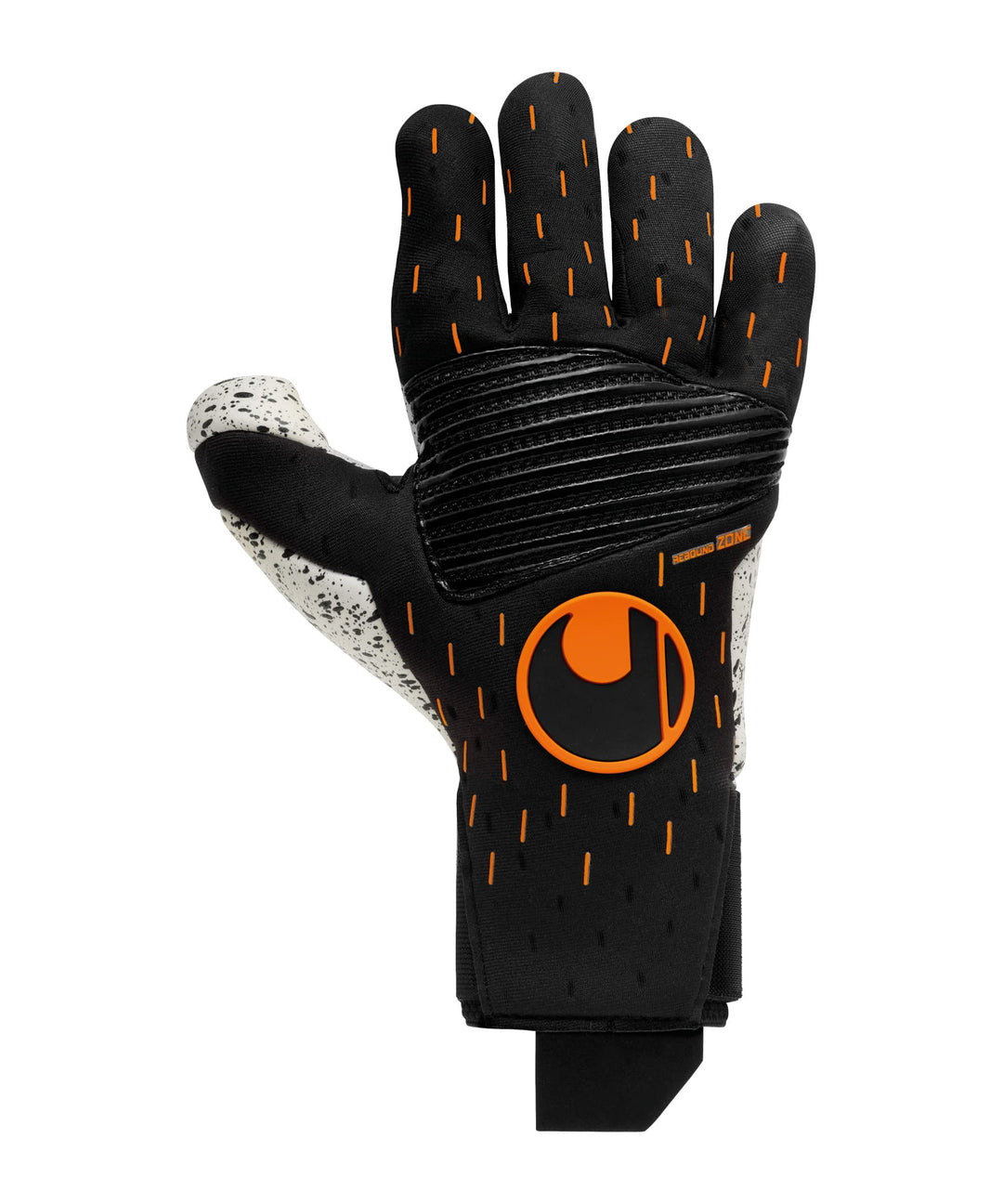 uhlsport Speed Contact SUPERGRIP+ Reflex Torwarthandschuhe für Erwachsene, Unisex, Schwarz/Weiss/Ora