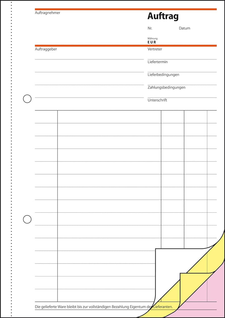 SIGEL SD002/5 Auftragsbuch A5, 3 x 40 Blatt, selbstdurchschreibend, 5er Pack 5 Stück A5, 3x40 Blatt,